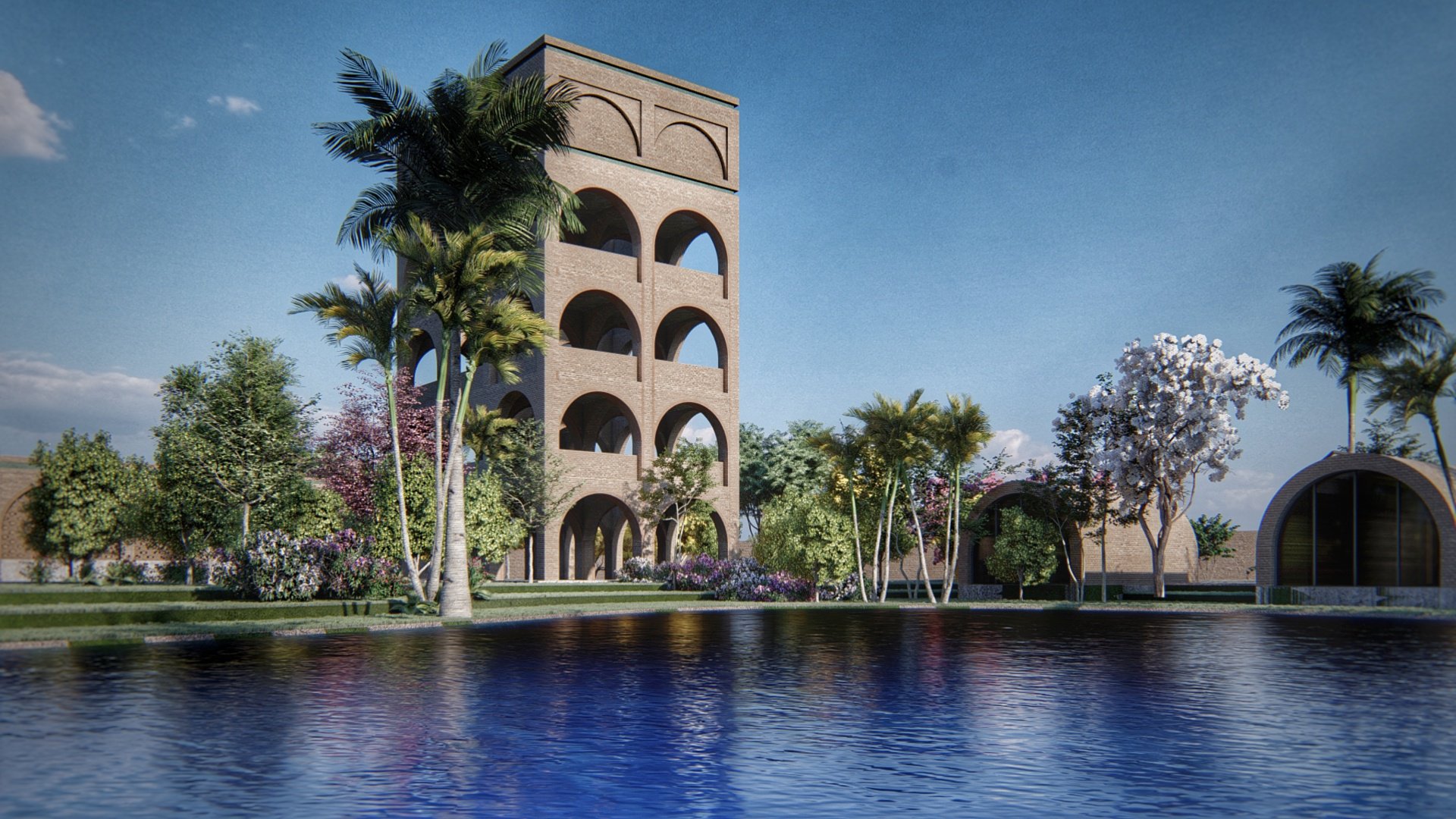 Bagh brick tower, alternate angle